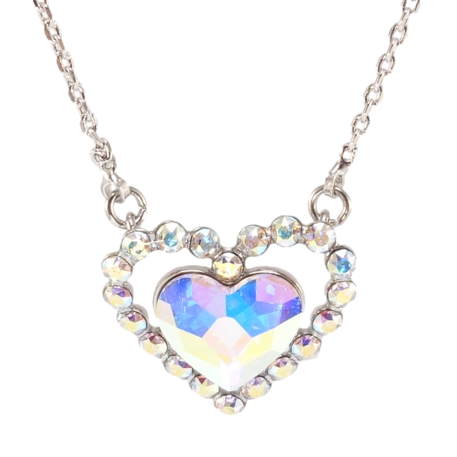 Кулон Xuping колір Родій з кр-ми Swarovski на ланцюжку Кристальне серце АВ довжина 43-49см х 1мм фото №1
