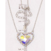 Кулон Xuping колір Родій з кр-ми Swarovski на ланцюжку Кристальне серце АВ довжина 43-49см х 1мм фото №2