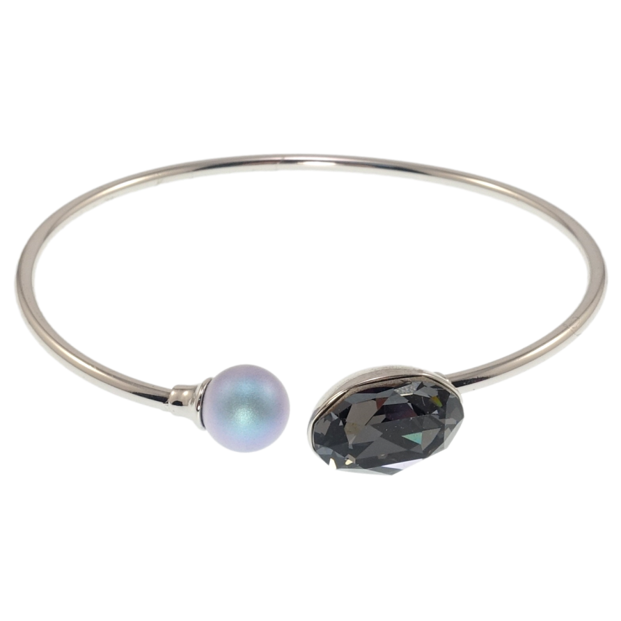 Браслет Xuping цвет Родий с кр-ми Swarovski Кристалл Montana с голубой жемчужиной ø 5,7см фото №1 Браслет Xuping цвет Родий с кр-ми Swarovski Кристалл Montana с голубой жемчужиной ø 5,7см фото №1