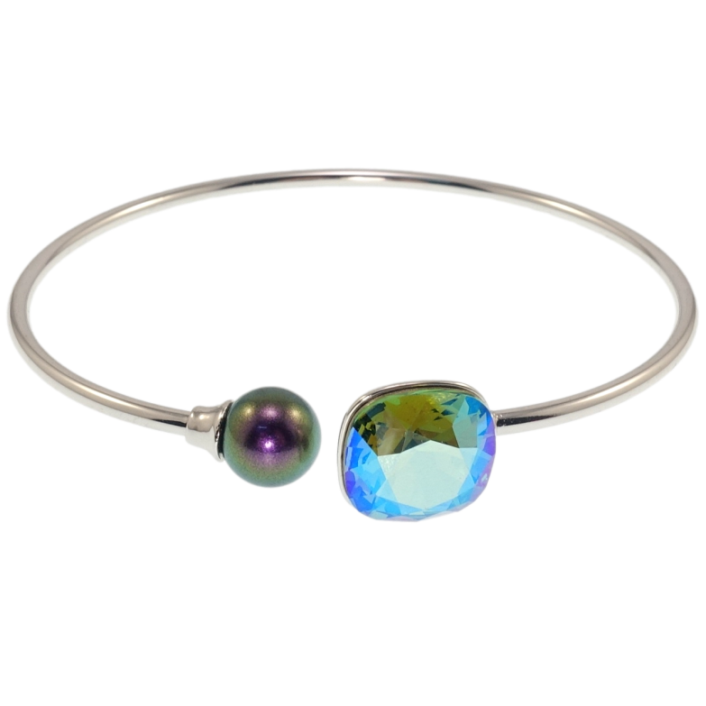 Браслет Xuping цвет Родий с кр-ми Swarovski Кристалл Erinite Shimmer ø 5.7см фото №1 Браслет Xuping цвет Родий с кр-ми Swarovski Кристалл Erinite Shimmer ø 5.7см фото №1