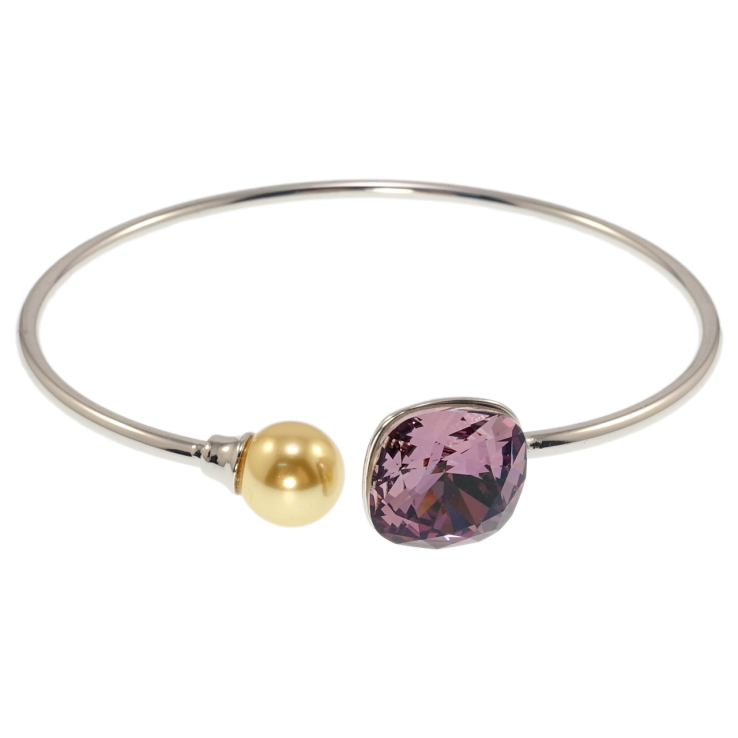 Браслет Xuping цвет Родий с кр-ми Swarovski Кристалл Amethyst ø 5.7см фото №7 Браслет Xuping цвет Родий с кр-ми Swarovski Кристалл Amethyst ø 5.7см фото №7