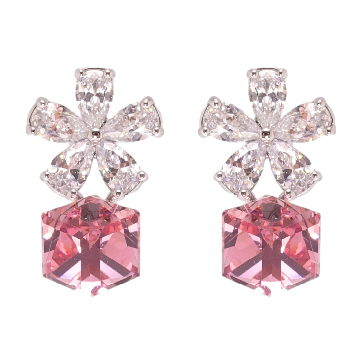 Сережки Xuping колір Родій з кристалами Swarovski пусети Кристальні квіточки з кубиком Rose фото №24 Сережки Xuping колір Родій з кристалами Swarovski пусети Кристальні квіточки з кубиком Rose фото №24