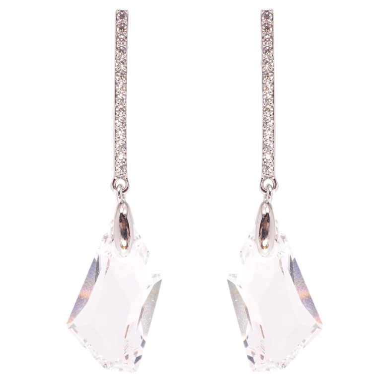 Серьги Xuping цвет Родий с кристаллами Swarovski пусеты Подвески с кристаллом Clear фото №1 Серьги Xuping цвет Родий с кристаллами Swarovski пусеты Подвески с кристаллом Clear фото №1