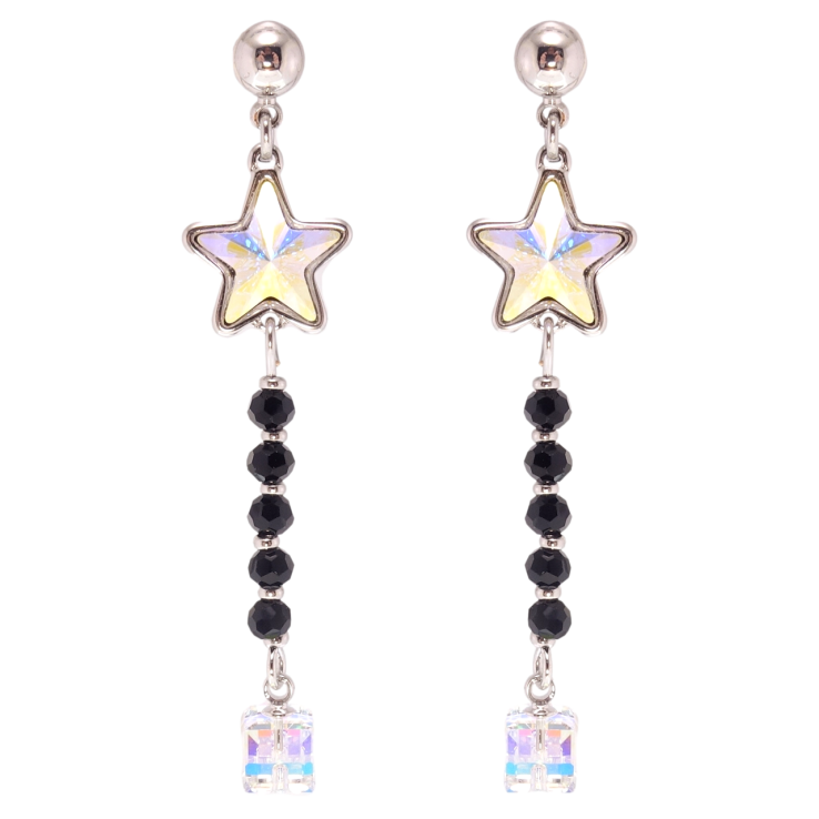 Сережки Xuping колір Родій з кристалами Swarovski пусети Підвіски з кристалом АВ та Shimmer фото №10 Сережки Xuping колір Родій з кристалами Swarovski пусети Підвіски з кристалом АВ та Shimmer фото №10