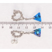 Сережки Xuping колір Родій з кристалами Swarovski пусети Сердечка з кристалом Capri Blue фото №2