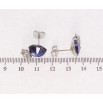Серьги Xuping цвет Родий с кристаллами Swarovski пусеты Кристальные сердечки Majestic Blue с короной фото №2