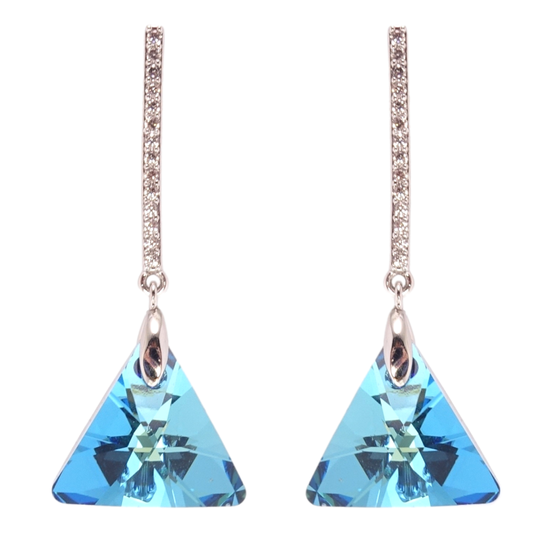 Сережки Xuping колір Родій з кристалами Swarovski пусети Підвіски з кристалами Metallic Blue фото №1 Сережки Xuping колір Родій з кристалами Swarovski пусети Підвіски з кристалами Metallic Blue фото №1