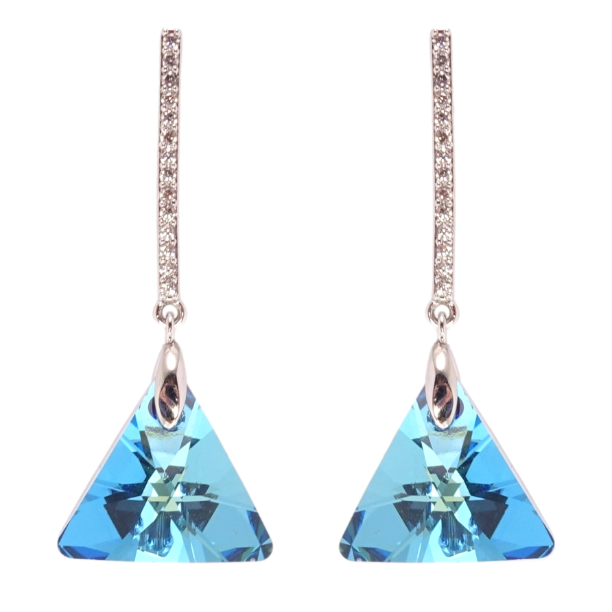 Сережки Xuping колір Родій з кристалами Swarovski пусети Підвіски з кристалами Metallic Blue фото №1 Сережки Xuping колір Родій з кристалами Swarovski пусети Підвіски з кристалами Metallic Blue фото №1