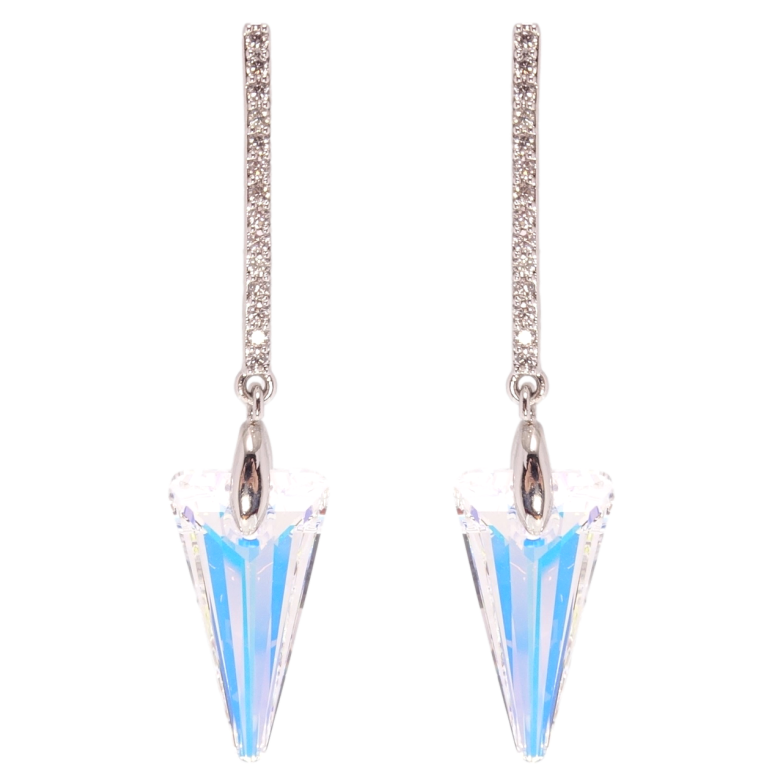 Сережки Xuping колір Родій з кристалами Swarovski пусети Підвіски з кристалами Shimmer фото №1 Сережки Xuping колір Родій з кристалами Swarovski пусети Підвіски з кристалами Shimmer фото №1