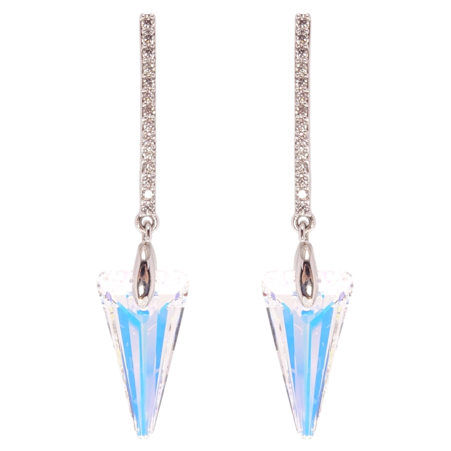 Сережки Xuping колір Родій з кристалами Swarovski пусети Підвіски з кристалами Shimmer фото №1 Сережки Xuping колір Родій з кристалами Swarovski пусети Підвіски з кристалами Shimmer фото №1