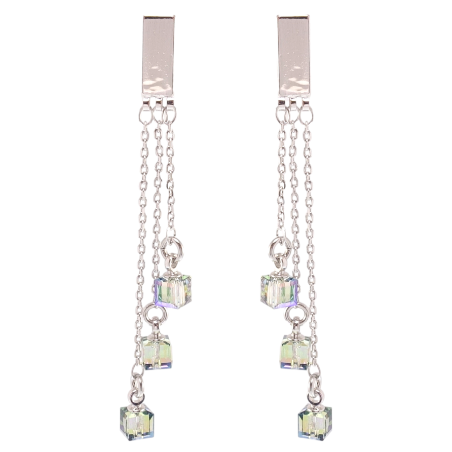 Сережки Xuping колір Родій з кристалами Swarovski пусети Підвіски з кристалами Vitrail Light фото №1