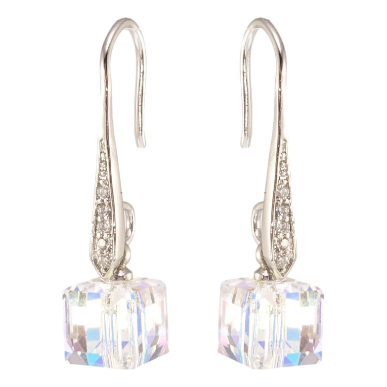 Серьги Xuping цвет Родий с кристаллами Swarovski французский замок Подвески с кристаллами Shimmer фото №1