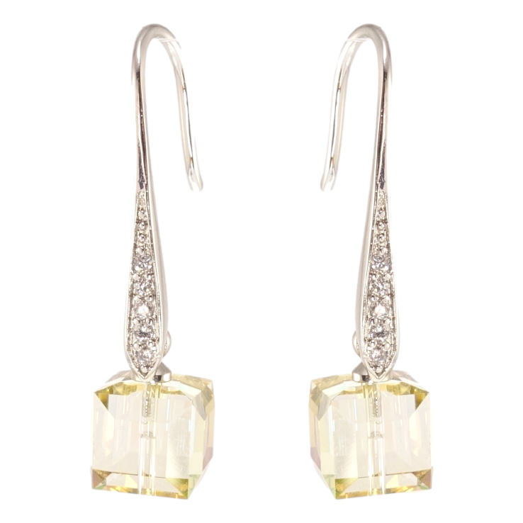 Серьги Xuping цвет Родий с кристаллами Swarovski французский замок Подвески с кристаллами Vitrail Light фото №14