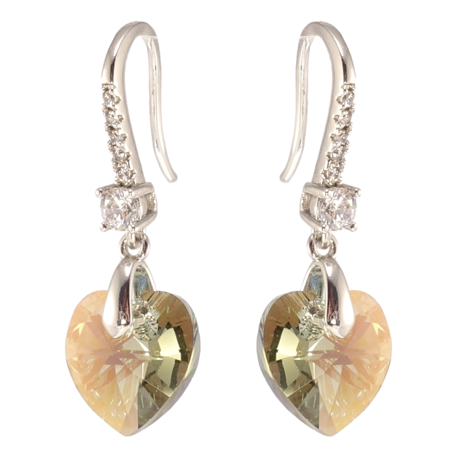 Серьги Xuping цвет Родий с кристаллами Swarovski французский замок Подвески с кристаллами Sage фото №1