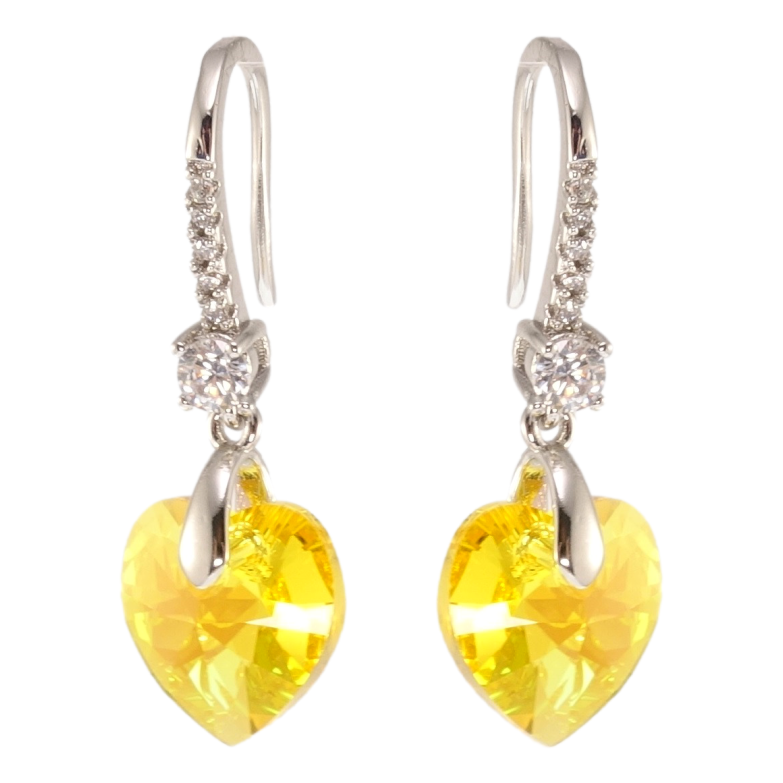 Серьги Xuping цвет Родий с кристаллами Swarovski французский замок Подвески с кристаллами Sunflower фото №1