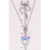 Кулон Xuping колір Родій з кр-ми Swarovski на ланцюжку Серце кристал Shimmer довжина 40-45,5см х 2мм фото №2