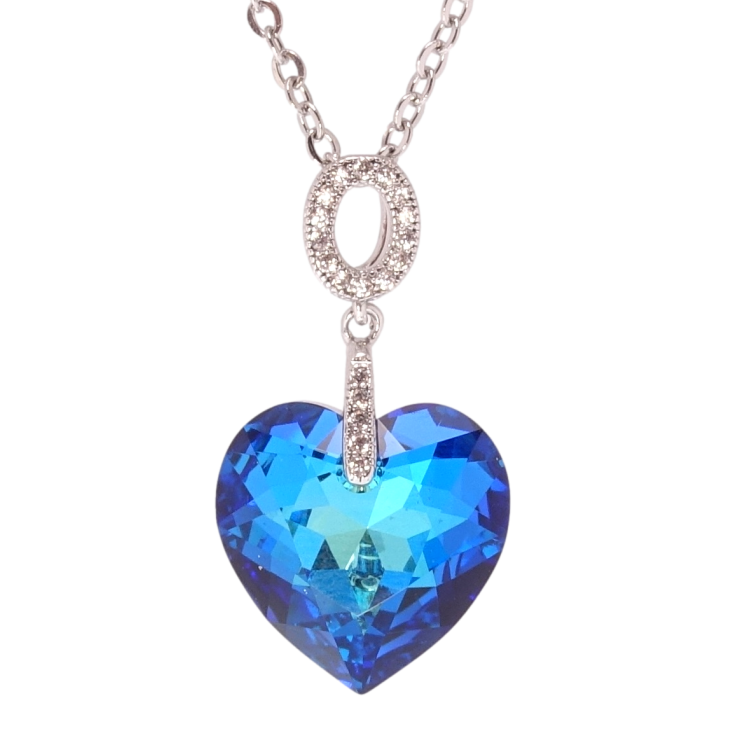 Кулон Xuping колір Родій з кр-ми Swarovski на ланцюжку Серце кристал Capri Blue довжина 40-45см х 2мм фото №16 Кулон Xuping колір Родій з кр-ми Swarovski на ланцюжку Серце кристал Capri Blue довжина 40-45см х 2мм фото №16