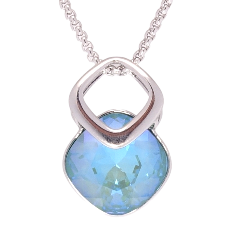 Кулон Xuping колір Родій з кр-ми Swarovski на ланцюжку Кристал Laguna Delite довжина 40-45см х 1мм фото №1