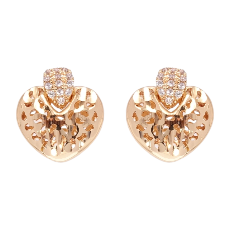 Серьги Xuping M&L Цвет 18K пусеты Сердечки с цирконием фото №5