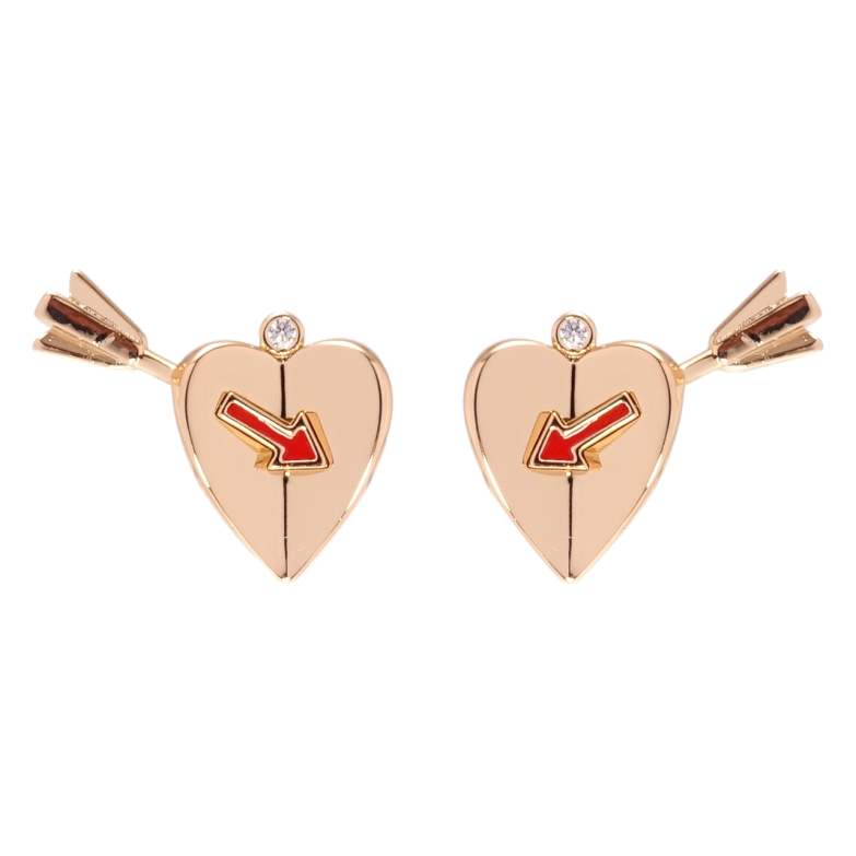 Сережки Xuping QQMM Позолота 18K пусети Сердечка зі стрілами фото №1