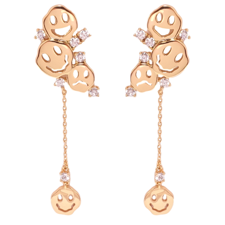 Сережки Xuping QQMM Позолота 18K пусети Смайли фото №1