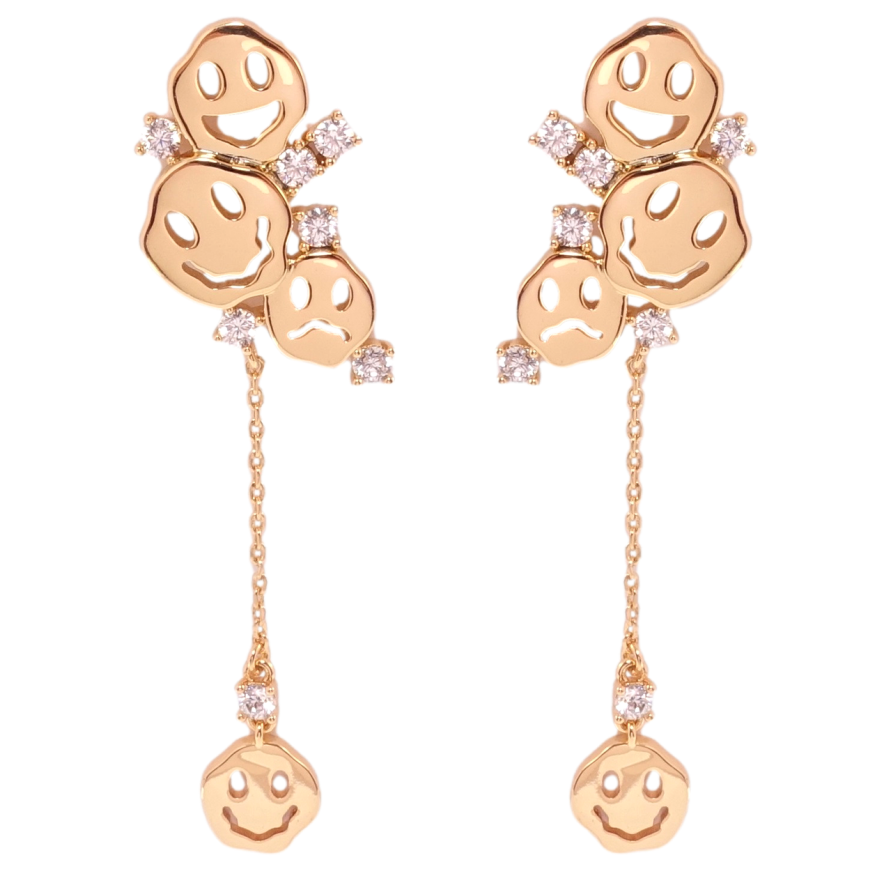 Сережки Xuping QQMM Позолота 18K пусети Смайли фото №1