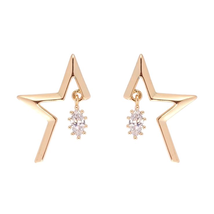 Серьги Xuping QQMM Позолота 18K пусеты Звезды фото №14