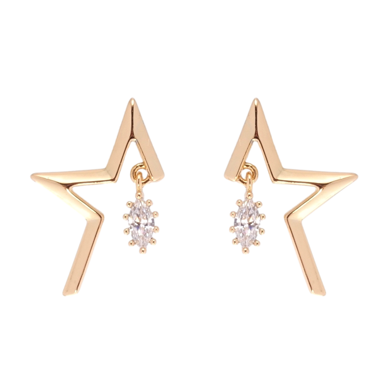 Сережки Xuping QQMM Позолота 18K пусети Зірки фото №1