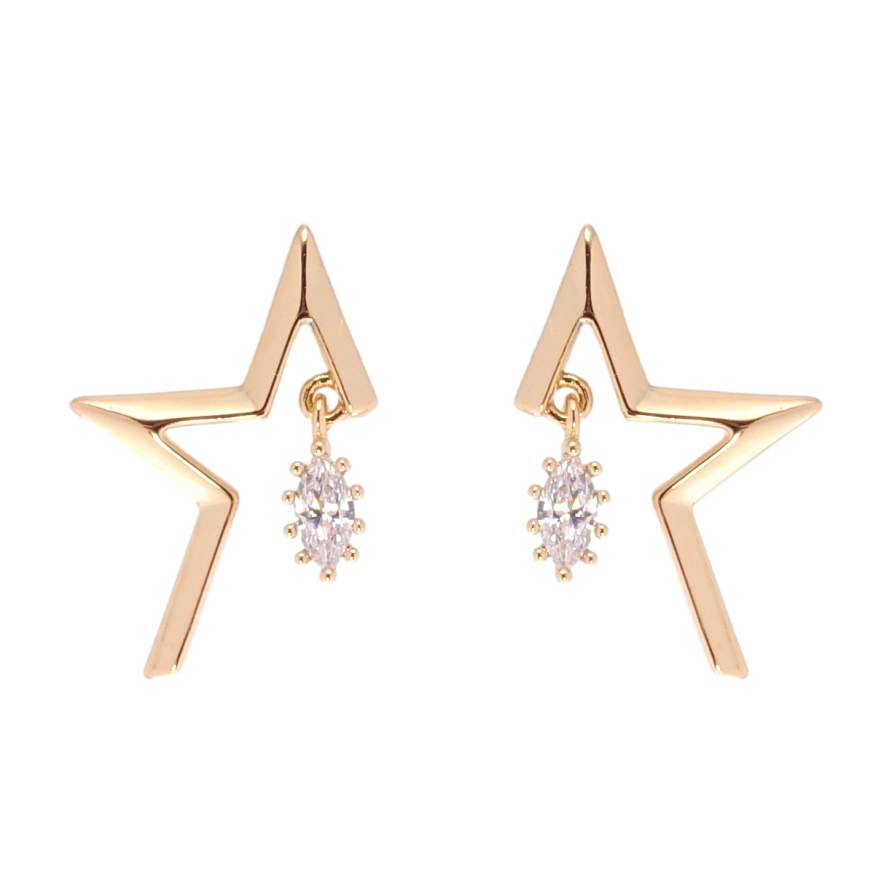 Сережки Xuping QQMM Позолота 18K пусети Зірки фото №1