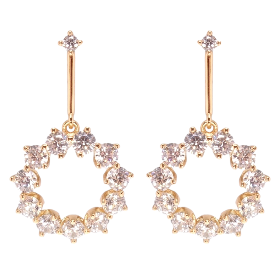 Сережки Xuping JEAN GOUJON Позолота 18K пусети колечки з цирконієм фото №1 Сережки Xuping JEAN GOUJON Позолота 18K пусети колечки з цирконієм фото №1