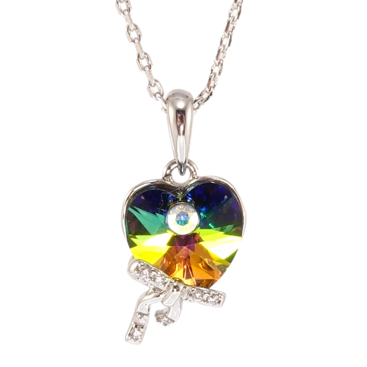 Кулон Xuping колір Родій з кр-ми Swarovski на ланцюжку Кристал Vitrail Medium довжина 39-44,5см х 1мм фото №9