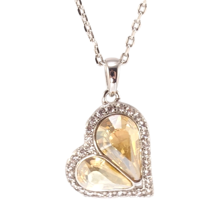 Кулон Xuping колір Родій з кр-ми Swarovski на ланцюжку Серце кристали Golden Shadowr довжина 41-46см х 1мм фото №14 Кулон Xuping колір Родій з кр-ми Swarovski на ланцюжку Серце кристали Golden Shadowr довжина 41-46см х 1мм фото №14