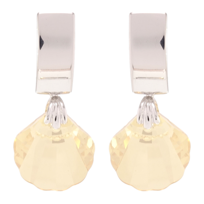 Серьги Xuping цвет Родий с кристаллами Swarovski пусеты Кристальные ракушки Golden Shadow фото №1