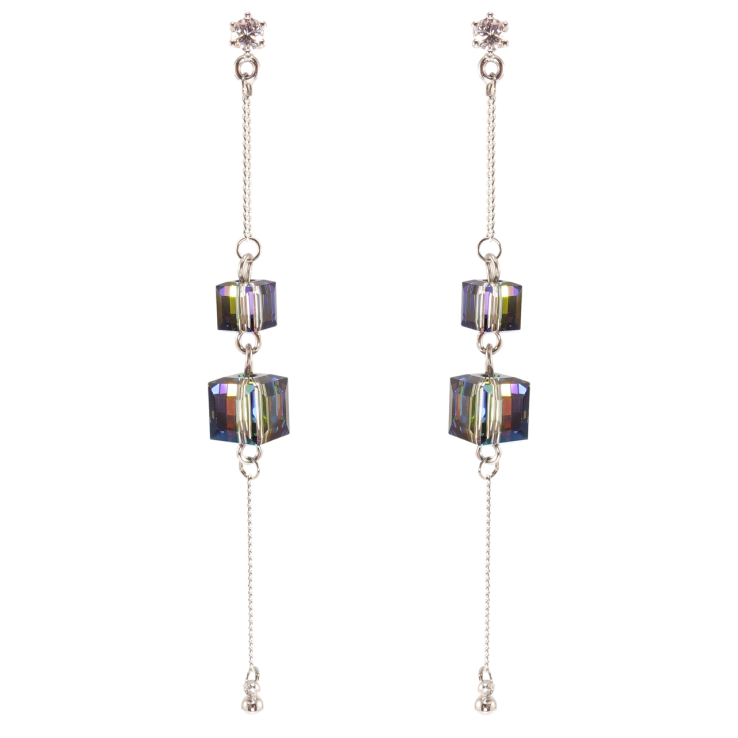 Серьги Xuping цвет Родий с кристаллами Swarovski пусеты Подвески с кристаллами Vitrail Medium фото №12 Серьги Xuping цвет Родий с кристаллами Swarovski пусеты Подвески с кристаллами Vitrail Medium фото №12