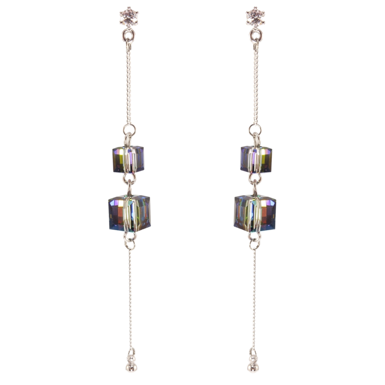 Серьги Xuping цвет Родий с кристаллами Swarovski пусеты Подвески с кристаллами Vitrail Medium фото №1 Серьги Xuping цвет Родий с кристаллами Swarovski пусеты Подвески с кристаллами Vitrail Medium фото №1