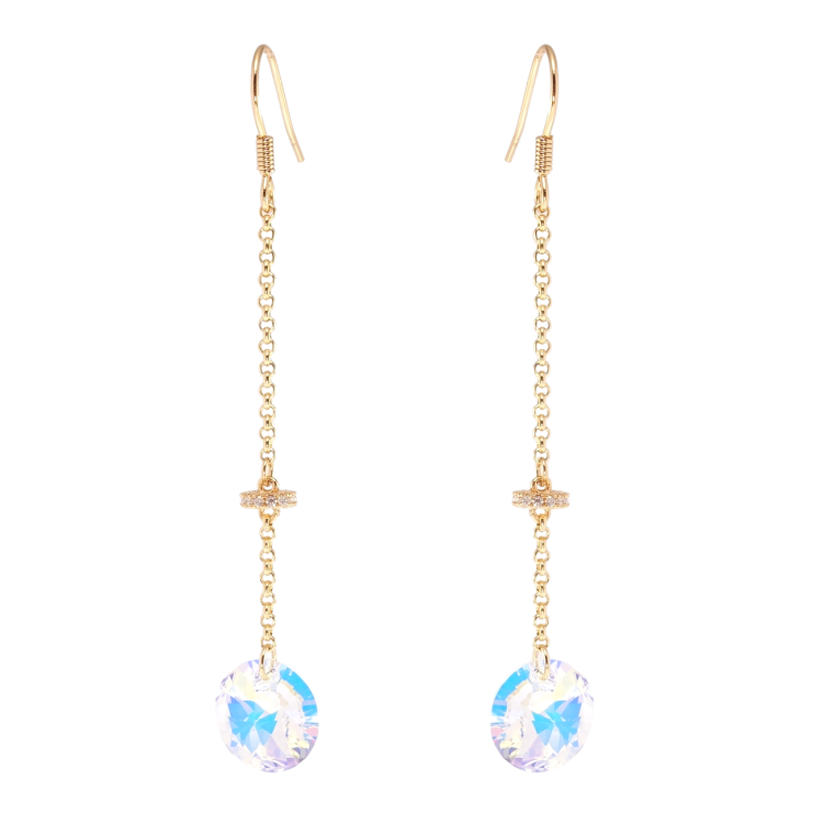 Сережки Xuping колір 18K з кристалами Swarovski французький замок Підвіски з кристалами Shimmer фото №22