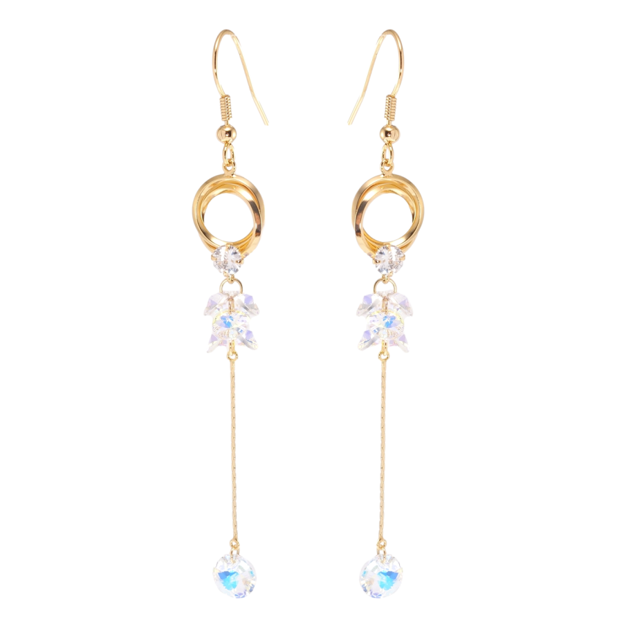 Серьги Xuping цвет 18K с кристаллами Swarovski французский замок Подвески с кристаллами Shimmer фото №1 Серьги Xuping цвет 18K с кристаллами Swarovski французский замок Подвески с кристаллами Shimmer фото №1