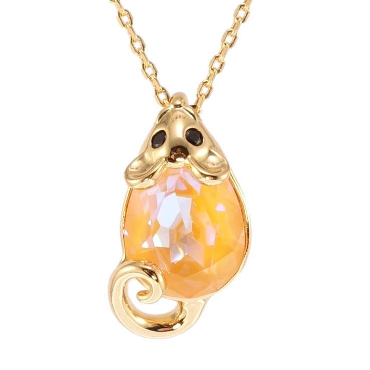 Кулон Xuping цвет 18K с кр-ми Swarovski на цепочке Мышка кристалл Peach Delite длина 40-45см х 1мм фото №17