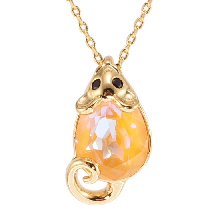 Кулон Xuping цвет 18K с кр-ми Swarovski на цепочке Мышка кристалл Peach Delite длина 40-45см х 1мм фото №1