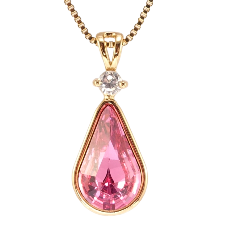 Кулон Xuping колір 18K з кр-ми Swarovski на ланцюжку Кристал Rose довжина 40-45см х 1мм фото №4