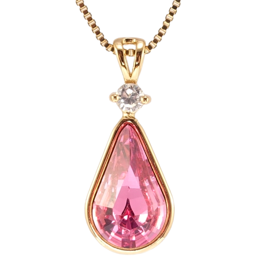 Кулон Xuping колір 18K з кр-ми Swarovski на ланцюжку Кристал Rose довжина 40-45см х 1мм фото №1