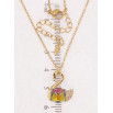 Кулон Xuping колір 18K з кр-ми Swarovski на ланцюжку Лебідь з кубиком Vitrail Medium довжина 41-46см х 1мм фото №2