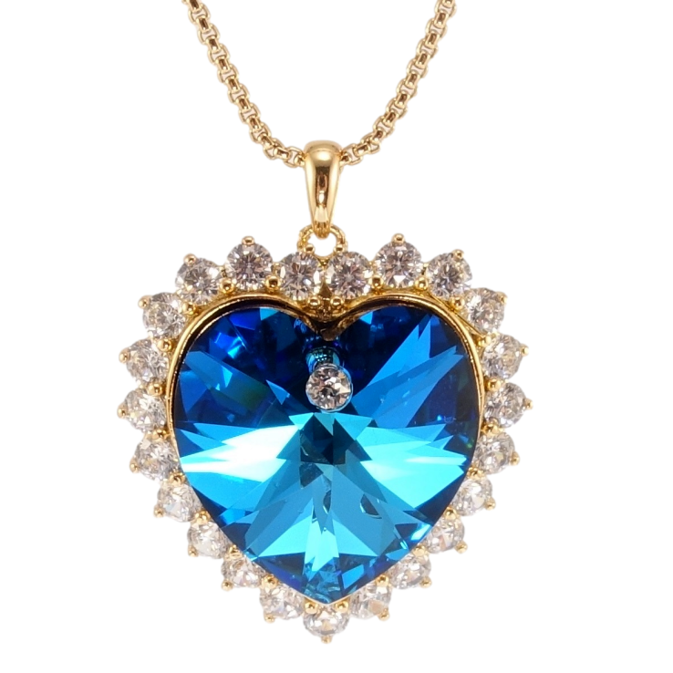 Кулон Xuping колір 18K з кр-ми Swarovski на ланцюжку Кристальне серце Capri Blue довжина 40-45см х 1мм фото №11 Кулон Xuping колір 18K з кр-ми Swarovski на ланцюжку Кристальне серце Capri Blue довжина 40-45см х 1мм фото №11