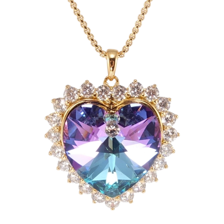 Кулон Xuping колір 18K з кр-ми Swarovski на ланцюжку Кристальне серце Paradise Shine довжина 40-45см х 1мм фото №1