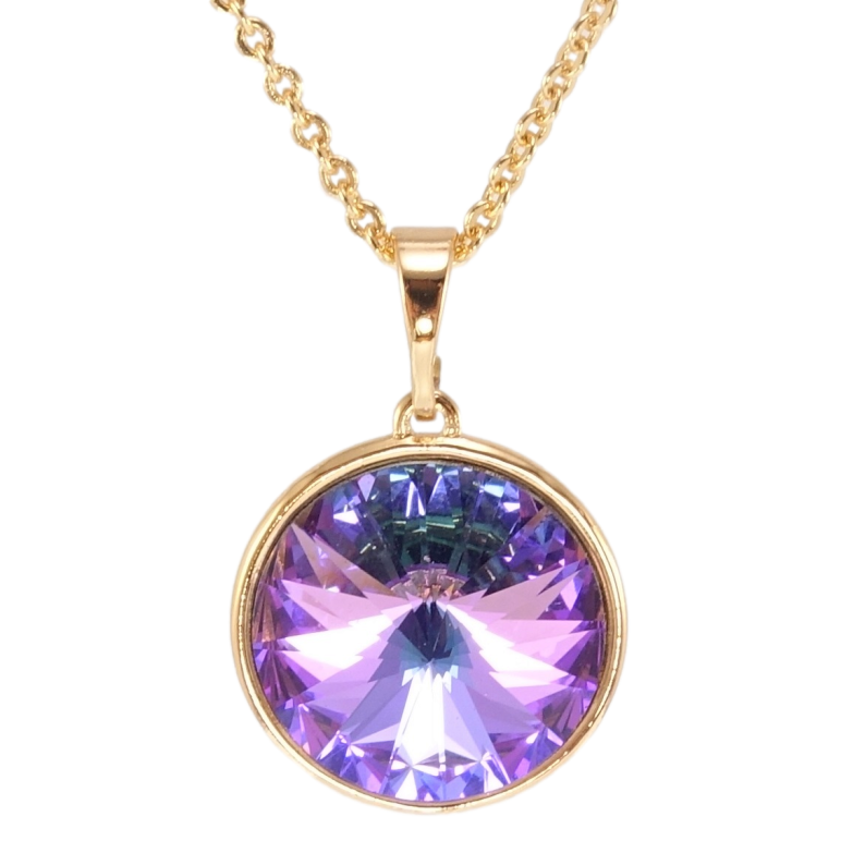 Кулон Xuping колір 18K з кр-ми Swarovski на ланцюжку Кристал Paradise Shine, ø 16мм довжина 40-45см х 1мм фото №1