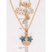Кулон Xuping колір 18K з кр-ми Swarovski на ланцюжку Зірки кристали Capri Blue довжина 39-44см х 1мм фото №2