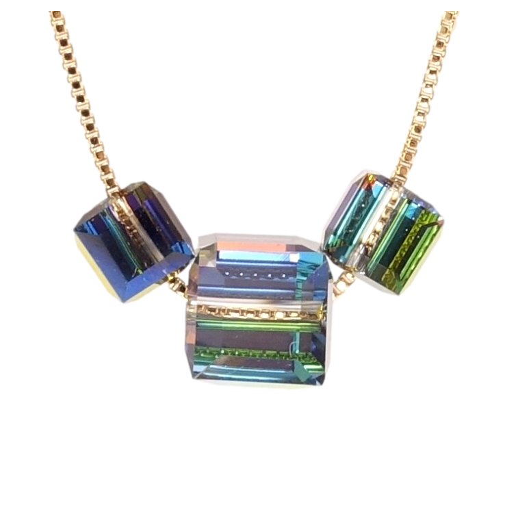 Кулон Xuping колір 18K з кр-ми Swarovski на ланцюжку Кристальні намистини Vitrail Medium довжина 40-45см х 1мм фото №22