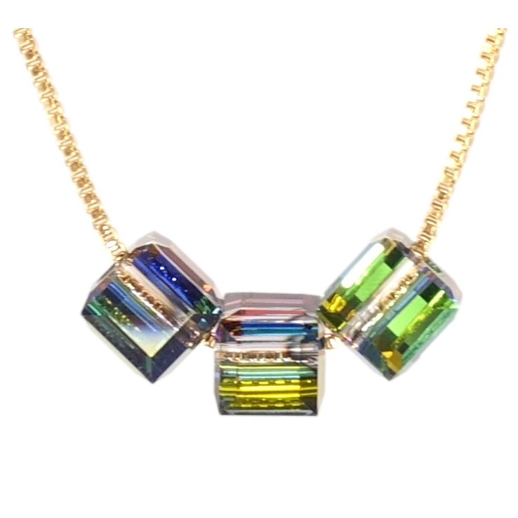 Кулон Xuping колір 18K з кр-ми Swarovski на ланцюжку Кристальні намистини Vitrail Medium довжина 40-45см х 1мм фото №13