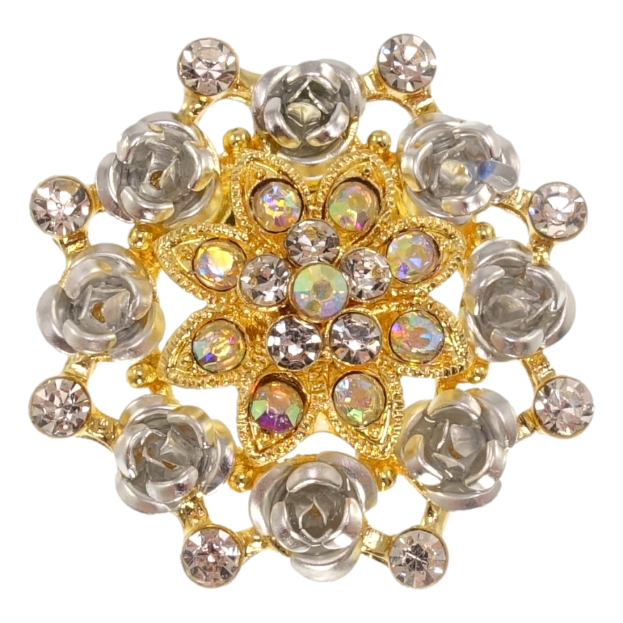 Брошка Квітка зі стразами фото №1 Брошка Квітка зі стразами фото №1