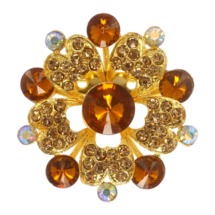 Брошка Квітка з коричневими стразами фото №12 Брошка Квітка з коричневими стразами фото №12